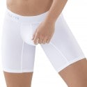 Clever Caribbean Cotton Long Boxer Briefs - White