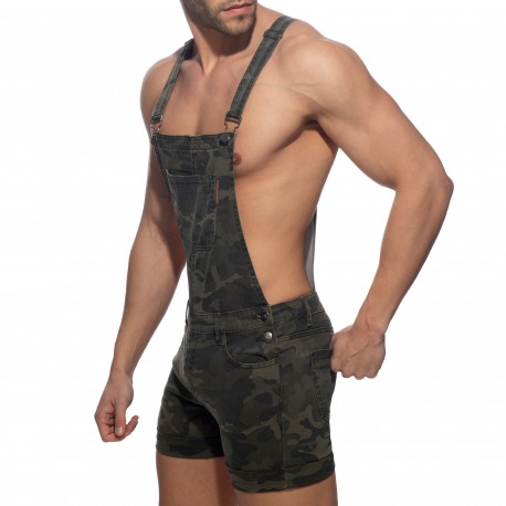 Addicted Camo Jeans Overalls - Khaki