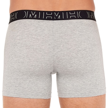 HOM Lot de 3 Boxers Patrick Coton Noir - Anthracite - Gris Chiné