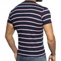 ES Collection Striped Polo Shirt - Navy - White