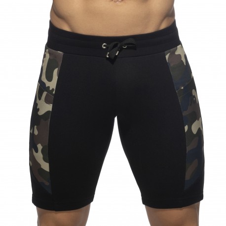 Addicted AD Cotton Long Sports Shorts - Black