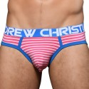 Andrew Christian Slip Almost Naked Candy Stripe Fuchsia