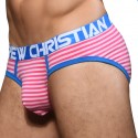 Andrew Christian Almost Naked Candy Stripe Briefs - Fuchsia