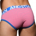 Andrew Christian Almost Naked Candy Stripe Briefs - Fuchsia