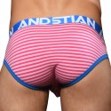 Andrew Christian Almost Naked Candy Stripe Briefs - Fuchsia