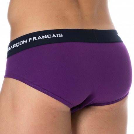 Garçon Français Cotton Briefs - Eggplant