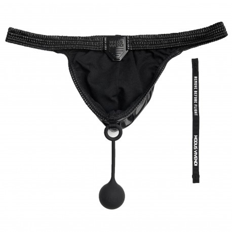 Modus Vivendi Leather Pleasure Thong - Black