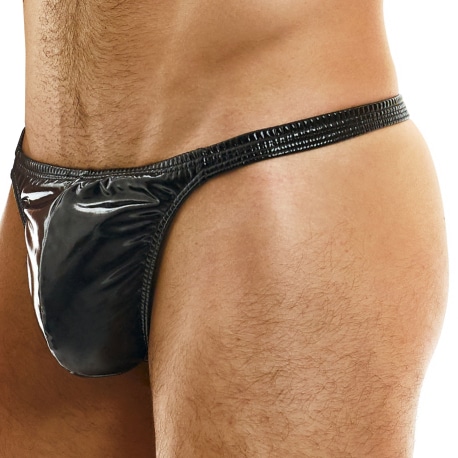 Modus Vivendi Vinyl Pleasure Thong - Black