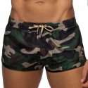 Addicted Camo Mini Swim Shorts - Khaki