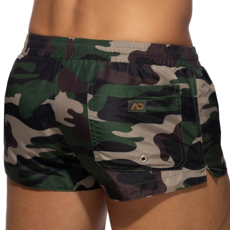 Addicted Camo Mini Swim Shorts - Khaki