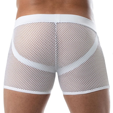 TOF Paris Boxer Jock Circuit Mesh Blanc