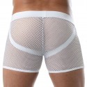 TOF Paris Boxer Jock Circuit Mesh Blanc