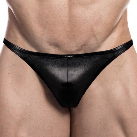 Four Seasons Men's Faux Leather Thong Underwear G-String Sexy