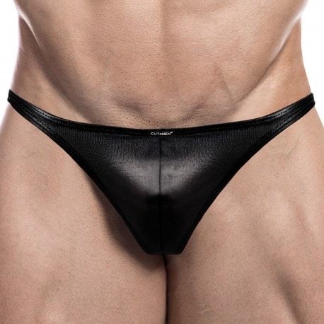 CUT4MEN Renaissance Brazilian Briefs - Black Leatherette