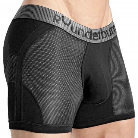 Rounderbum Anatomic Cotton Long Boxer Briefs - Black