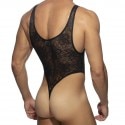 Addicted Flowery Lace Body Thong - Black