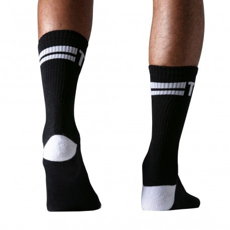 TOF Paris Sport Crew Socks - Black - White