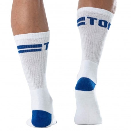 Chaussettes Sport Blanc - Bleu