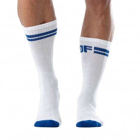 Sport Crew Socks - White - Blue