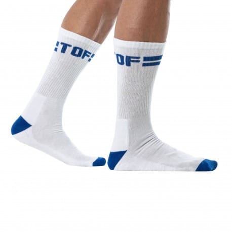 Sport Crew Socks - White - Blue