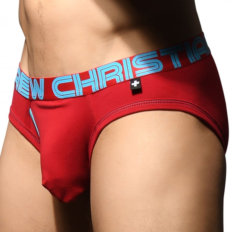 Andrew Christian Almost Naked Fly Tagless Briefs Red Inderwear