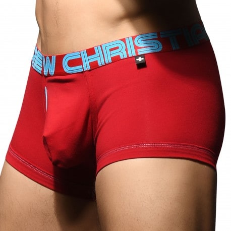 Andrew Christian Almost Naked Fly Tagless Boxer Briefs - Red