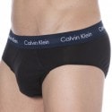 Calvin Klein 3- Pack Cotton Stretch Briefs - Black - Color Waistband