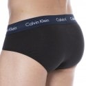 Calvin Klein 3- Pack Cotton Stretch Briefs - Black - Color Waistband