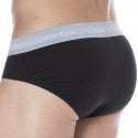 Calvin Klein 3- Pack Cotton Stretch Briefs - Black - Color Waistband