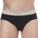 Calvin Klein 3- Pack Cotton Stretch Briefs - Black - Color Waistband