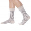 Tommy Hilfiger 2-Pack Small Stripe Socks -Blue Jeans -Beige Stripe