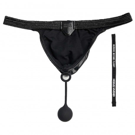 Modus Vivendi Latex Pleasure Thong - Black