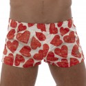 Marcuse Heart Cotton Boxer Shorts - White - Red