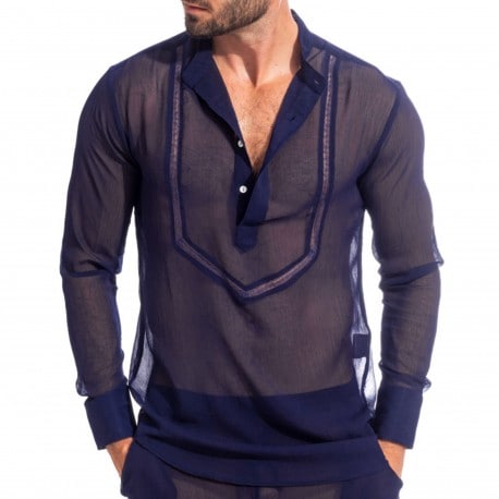 L'Homme invisible Chantilly Tunic Shirt - Night Blue