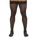 CandyMan Mesh Thigh-Highs - Black