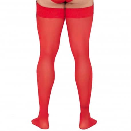 CandyMan Mesh Thigh-Highs - Red