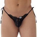 CandyMan Lace Heart Bikini Briefs - Black