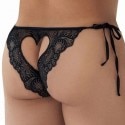 CandyMan Lace Heart Bikini Briefs - Black