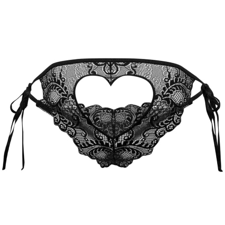 CandyMan Lace Heart Bikini Briefs - Black