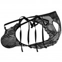 CandyMan Lace Heart Bikini Briefs - Black