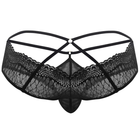 CandyMan Lace Briefs - Black