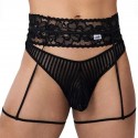 CandyMan Garter Thong - Black