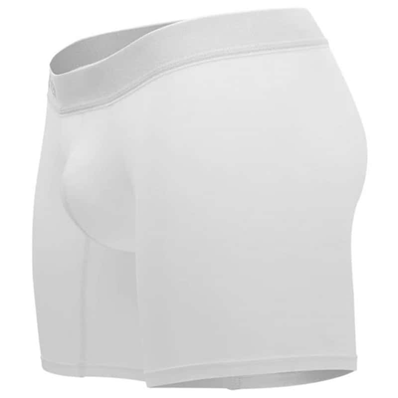 Clever Classic Match Microfiber Long Boxer Briefs - White | INDERWEAR