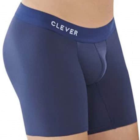 Clever Caribbean Cotton Long Boxer Briefs - Navy