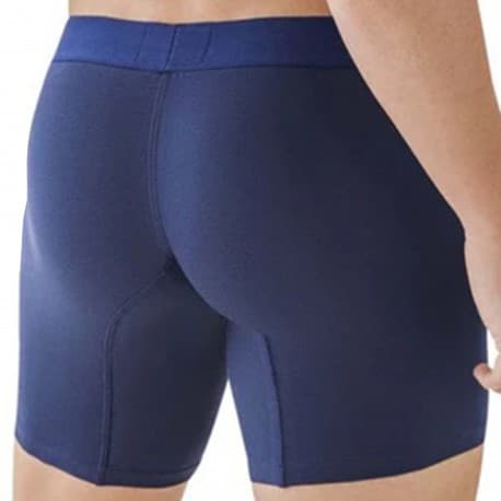 Clever Caribbean Cotton Long Boxer Briefs - Navy