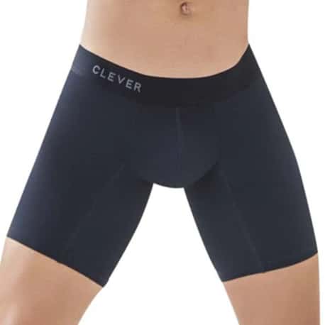 Clever Caribbean Cotton Long Boxer Briefs - Black