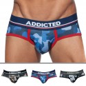 Addicted 3-Pack Camo Mesh Push Up Briefs - Khaki - Grey - Blue