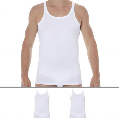 Emporio Armani 2-Pack Pure Cotton Tank Top - White