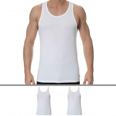 Calvin Klein 2-Pack Modern Cotton Stretch Tank Tops - White