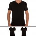 Emporio Armani Lot de 2 T-Shirts V-Neck Pure Cotton Noirs